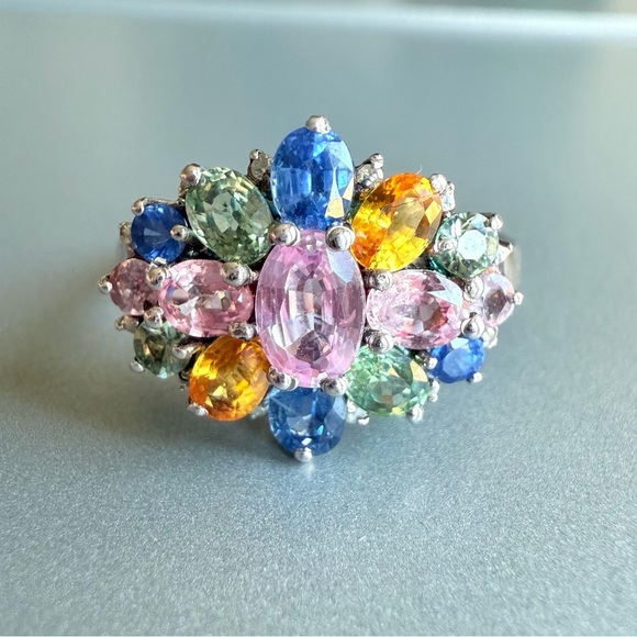 🎊 Multi Gemstones Confetti Sterling Silver Rings 💍 ASK FOR PRICES ‼️ - Picture 7 of 17